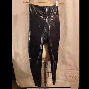 LATEX pants high waisted skinny jeans black rubber
